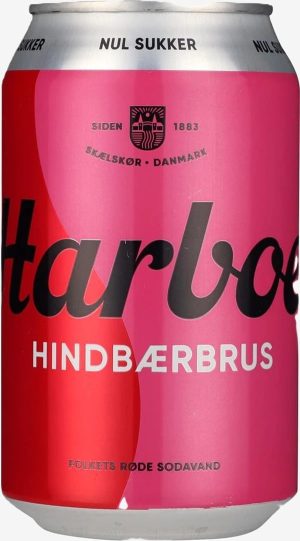 Harboe hindbær 0% sukker dåse